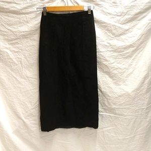 Black leather pencil skirt